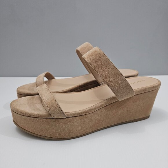 NEW Stuart Weitzman Boardwalk 65 Wedge Sandal Platform Sandalwood Tan Suede 11 - Picture 13 of 13